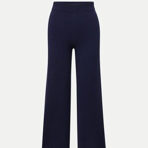 Veronica Beard Jenkins Merino Cashmere Navy Wide-Leg Pants M